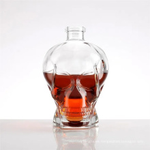 Botella de vino de vidrio para calavera de whisky de estilo personalizado